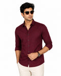 Men’s Maroon Solid Full Sleeve Shirt | Premium Cotton Fabric | Stylish Slim Fit | Office & Evening Wear