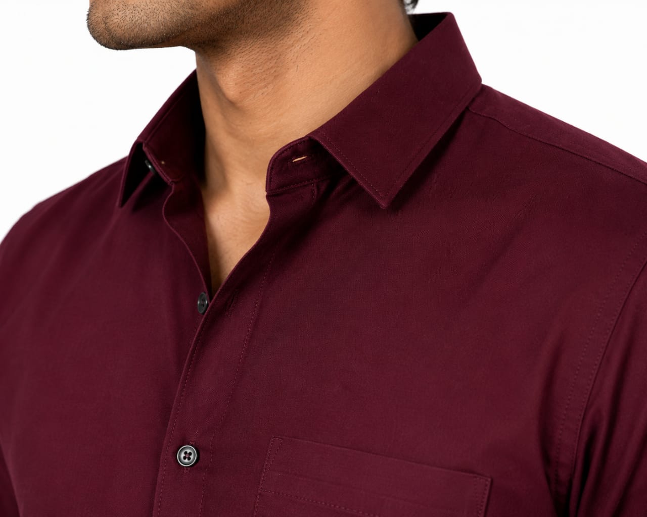 Men’s Maroon Solid Full Sleeve Shirt | Premium Cotton Fabric | Stylish Slim Fit | Office & Evening Wear