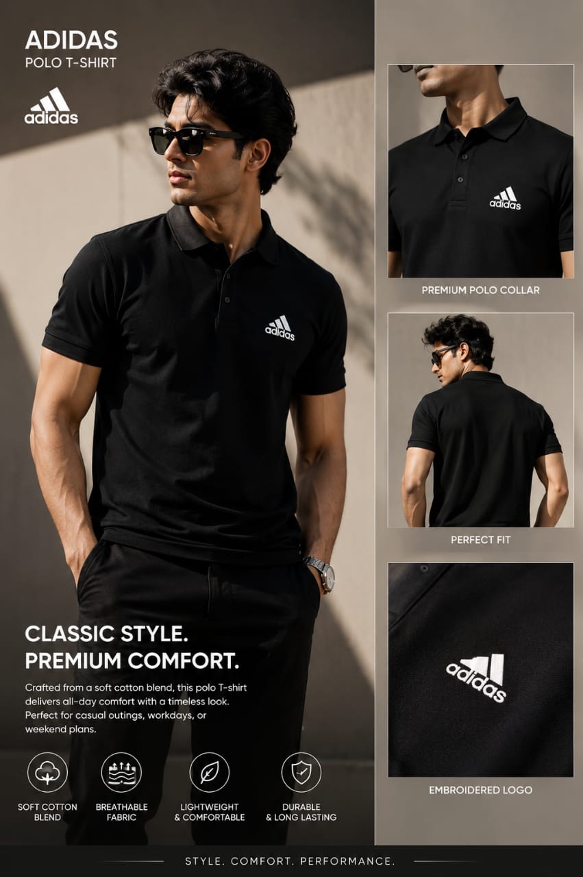 Premium Stylish Black Polo Tshirt for Men