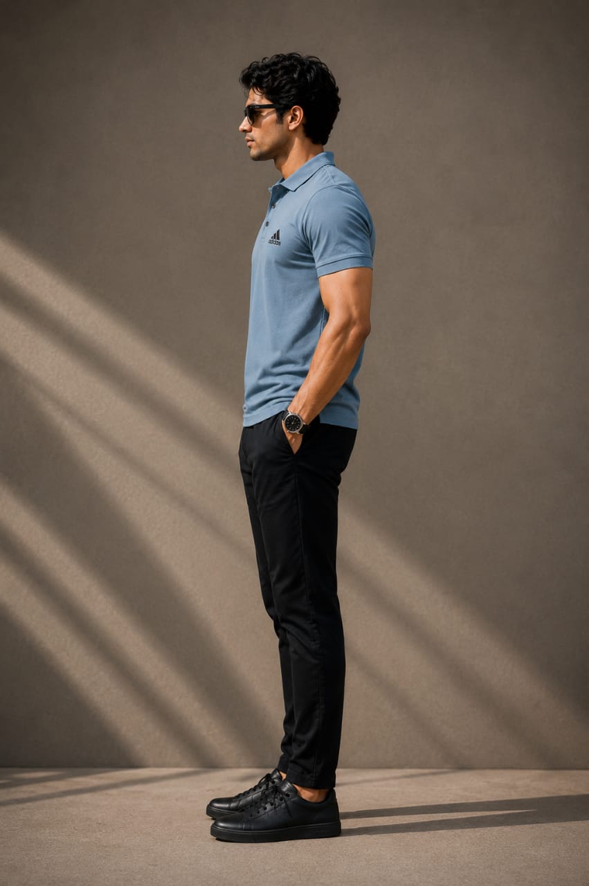 Men's Sky Blue Premium Polo T-shirt | Regular Fit | Soft Cotton Blend